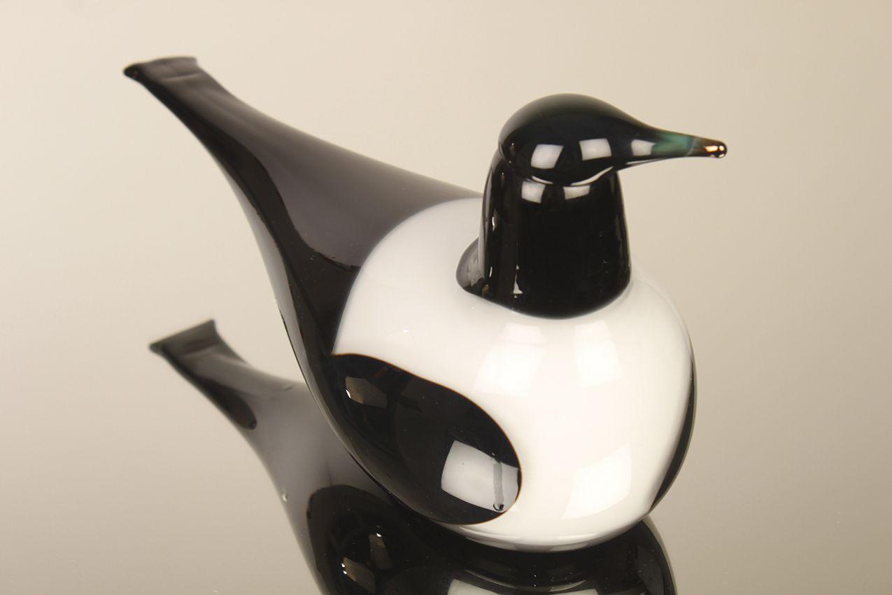 Vintage Oiva Toikka Iso Harakka Nuutajärvi / Magpie Art Glass
