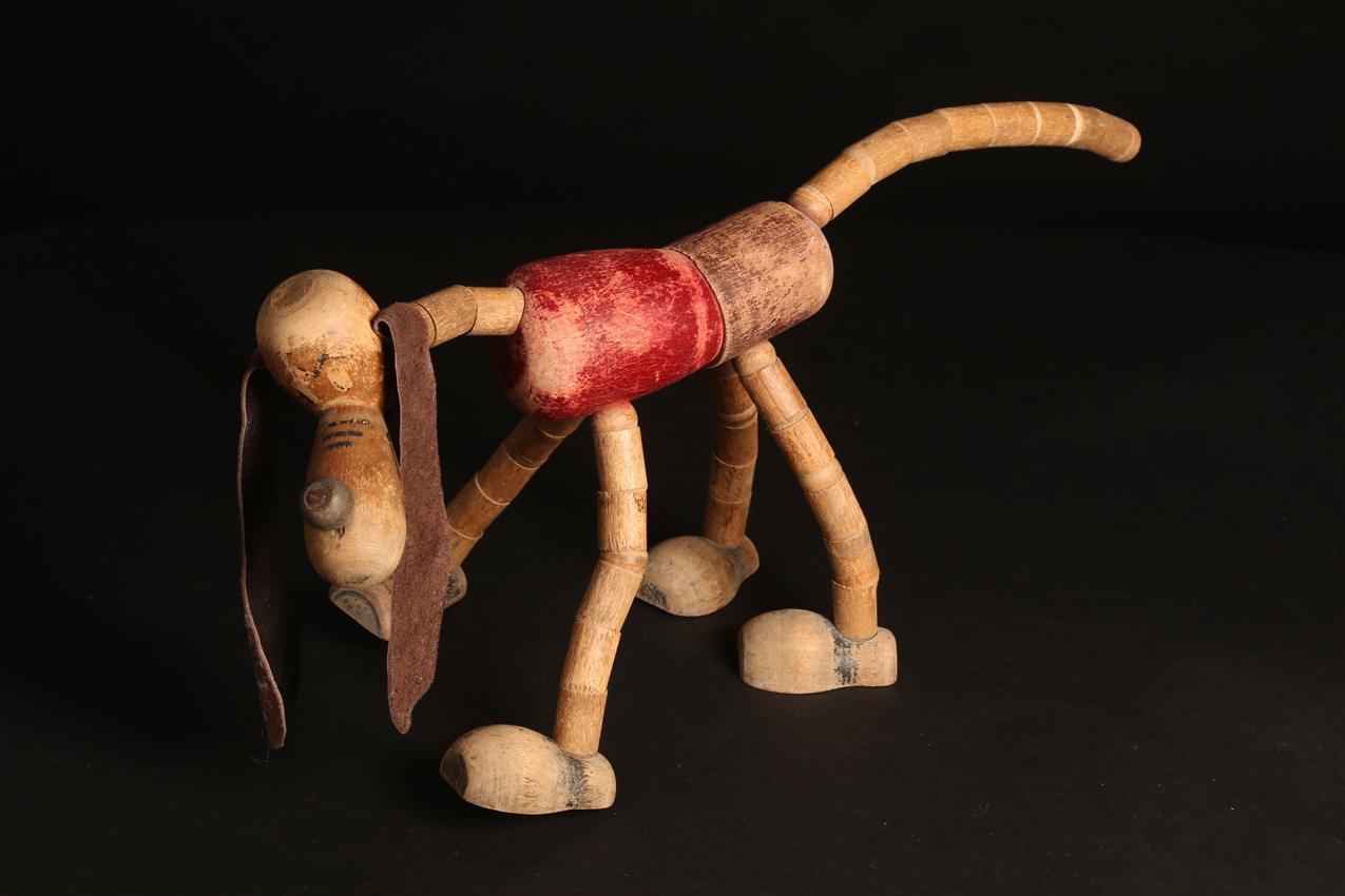 Vintage wooden toy figure Disney Pluto