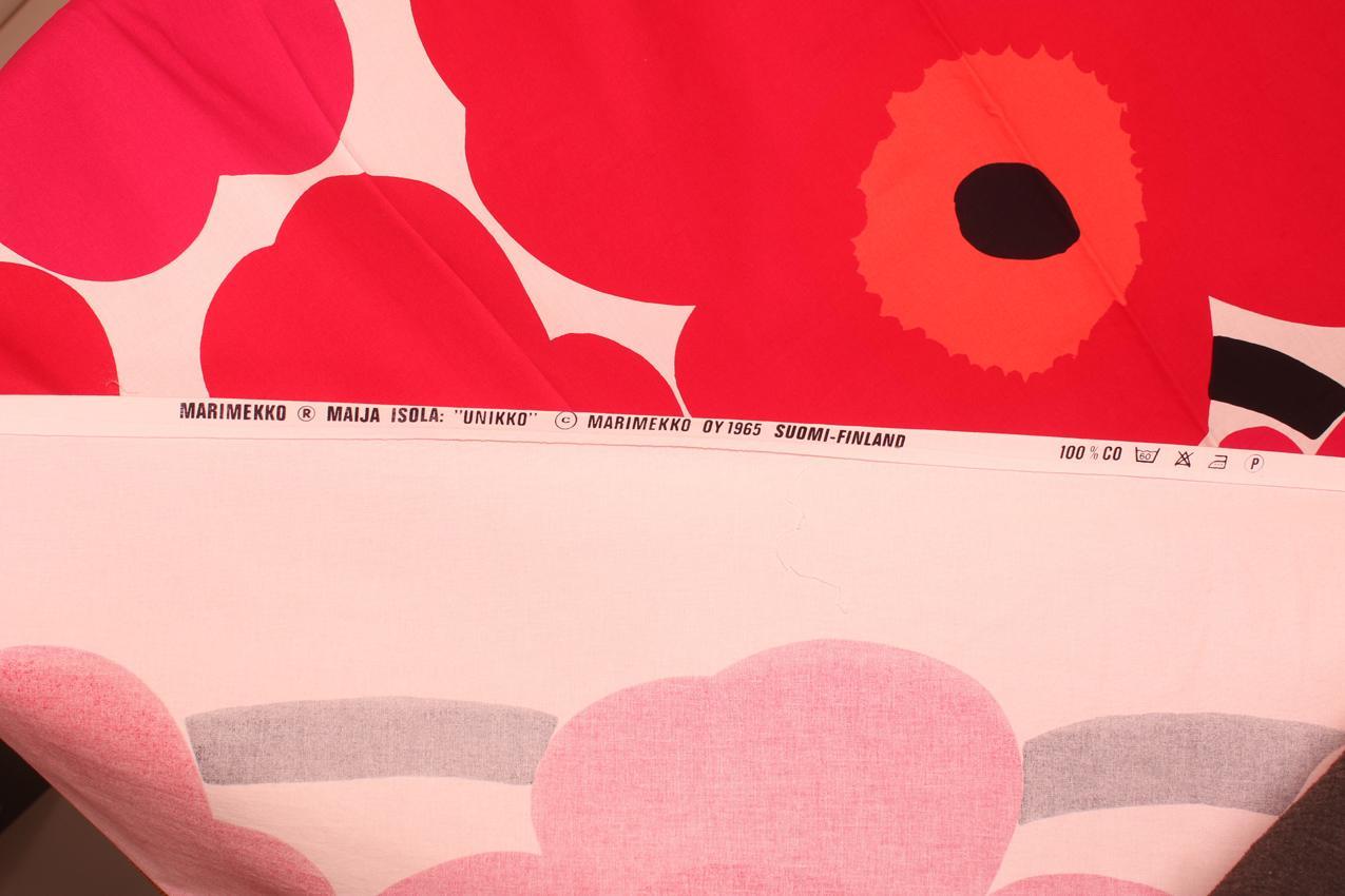 Marimekko verho kangas punainen “Unikko” - Image 6