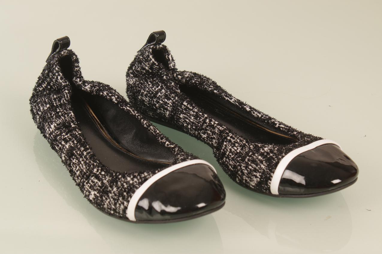 Lanvin mustavalkoiset tweed balleriinat koko 38 - Image 5