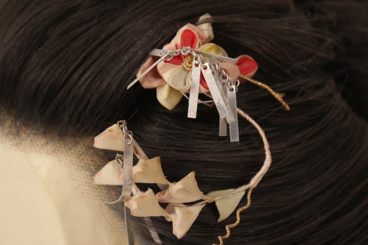 Old Japanese authentic Geisha Katsura wig with case box - Image 8