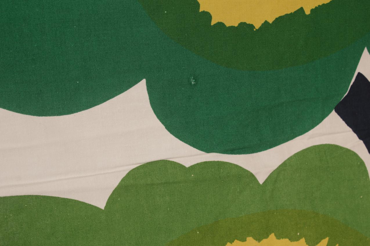 Vintage Marimekko vihreä Unikko kangas verho - Image 3