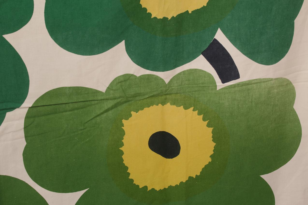 Vintage Marimekko vihreä Unikko kangas verho - Image 5