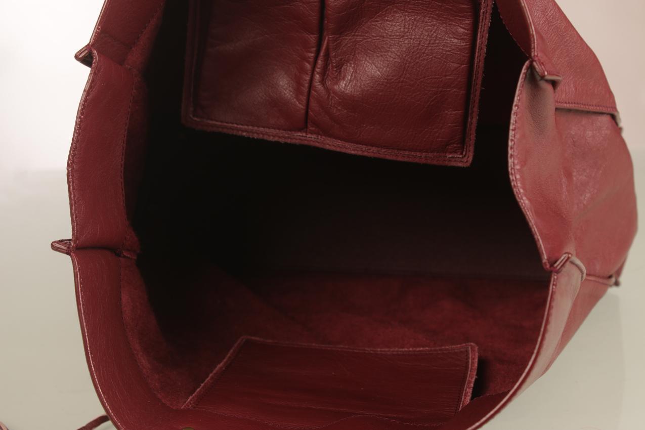 Balenciaga Burgundy Papier Ledger Tote Veau nahkalaukku - Image 14