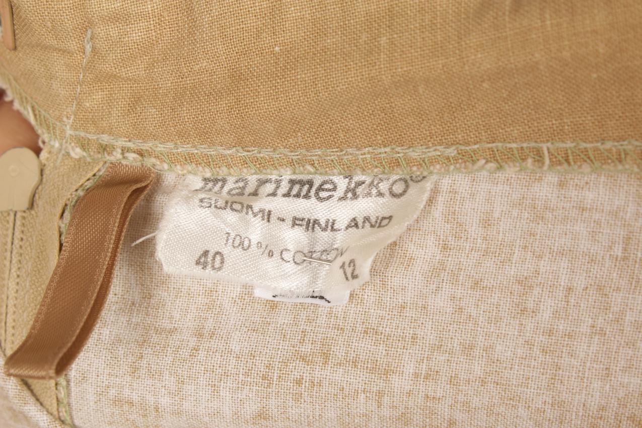 Vintage 70´s Marimekko Annika Rimala beige greenish overalls L - Image 10