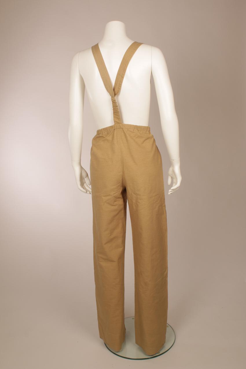 Vintage 70´s Marimekko Annika Rimala beige greenish overalls L - Image 7