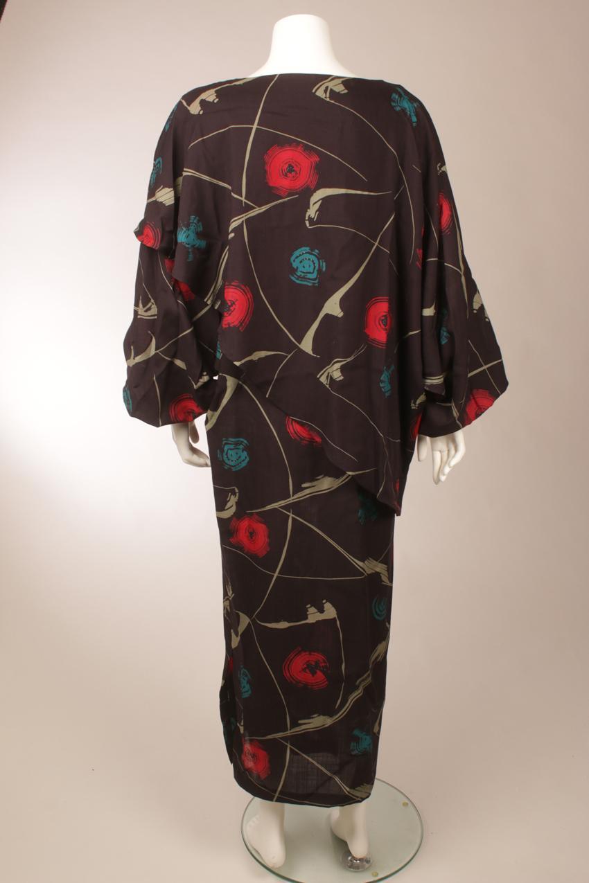 Vintage 80-luku Marimekko abstrakti kuvioinen villakangasmekko M - Image 6