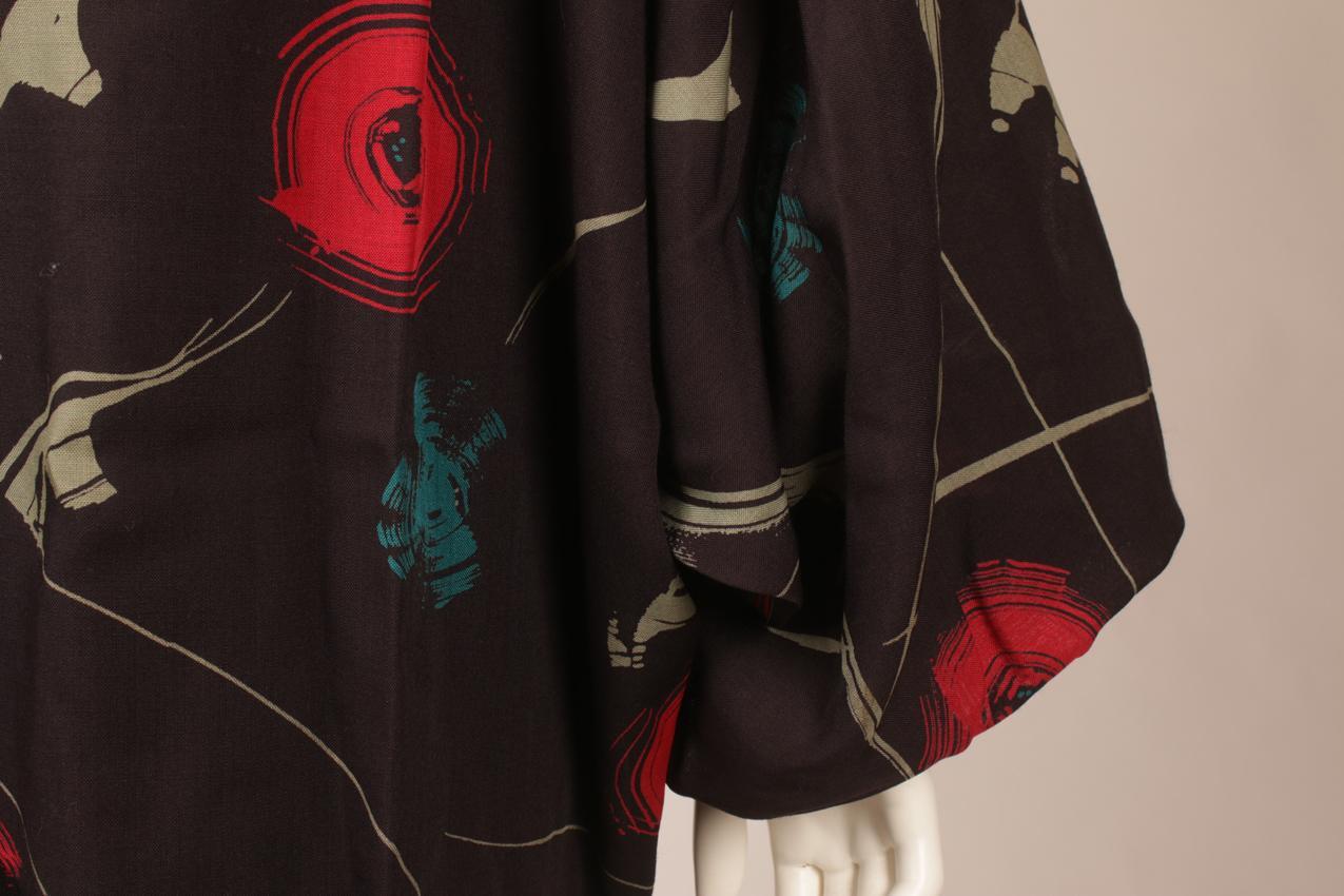 Vintage 80-luku Marimekko abstrakti kuvioinen villakangasmekko M - Image 8