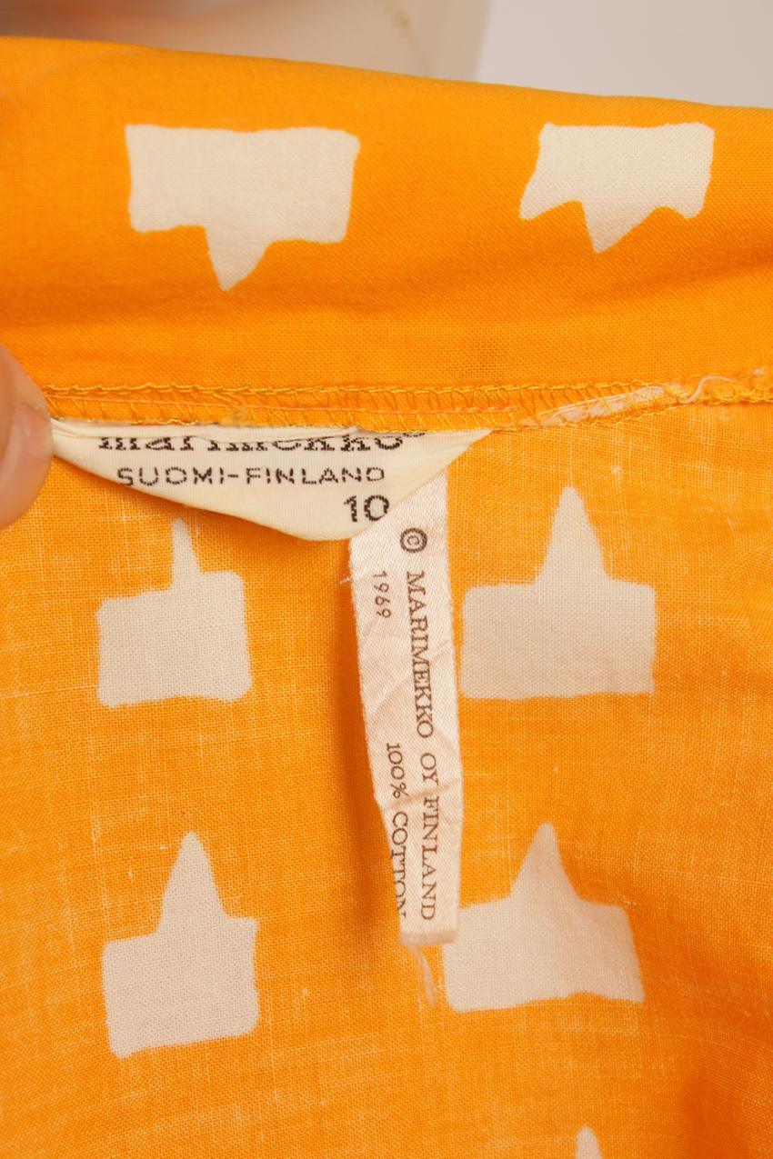 Vintage Marimekko oranssinkeltainen paitamekko XS - Image 10