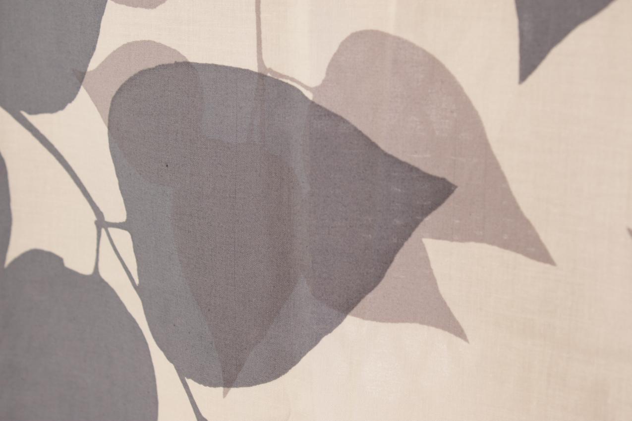 Vintage Marimekko Maija Isola harmaa sävyinen ”Lehtimaja” kangas/verho - Image 3