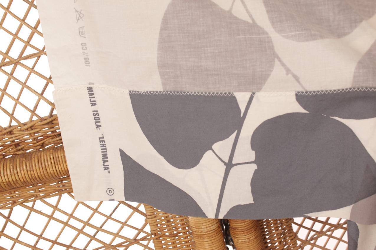 Vintage Marimekko Maija Isola harmaa sävyinen ”Lehtimaja” kangas/verho - Image 5