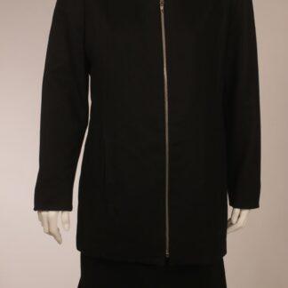 Vintage 80s Vuokko black wool muslin skirt suit M