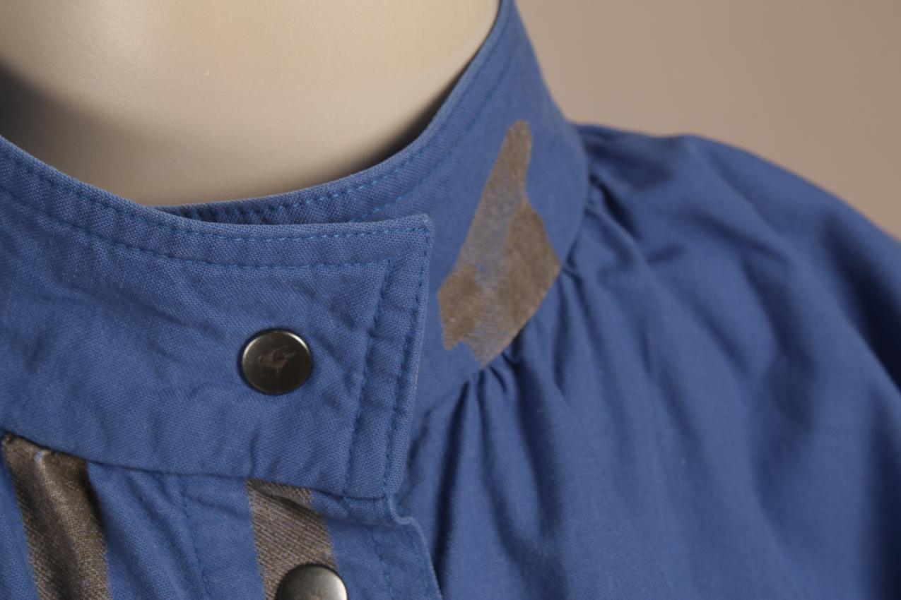 Vintage Vuokko blue dress with gray brown print L - Image 3