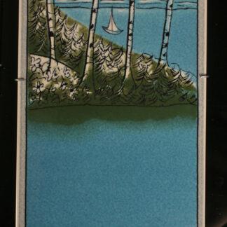 Arabia Heljä Liukko-Sundström Triptych Man and Nature Sailboat wall tile