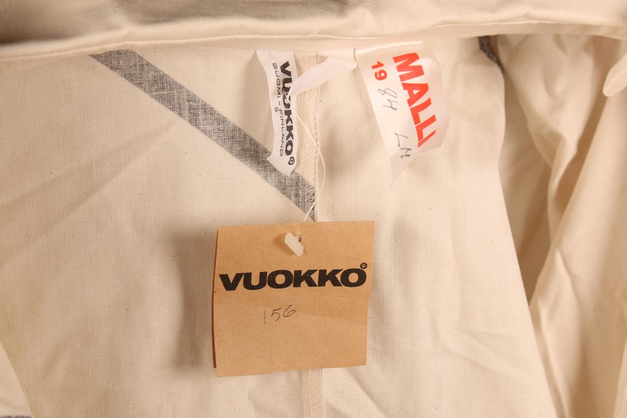 Vintage Vuokko white shirtdress with black stripe patterns S - Image 7