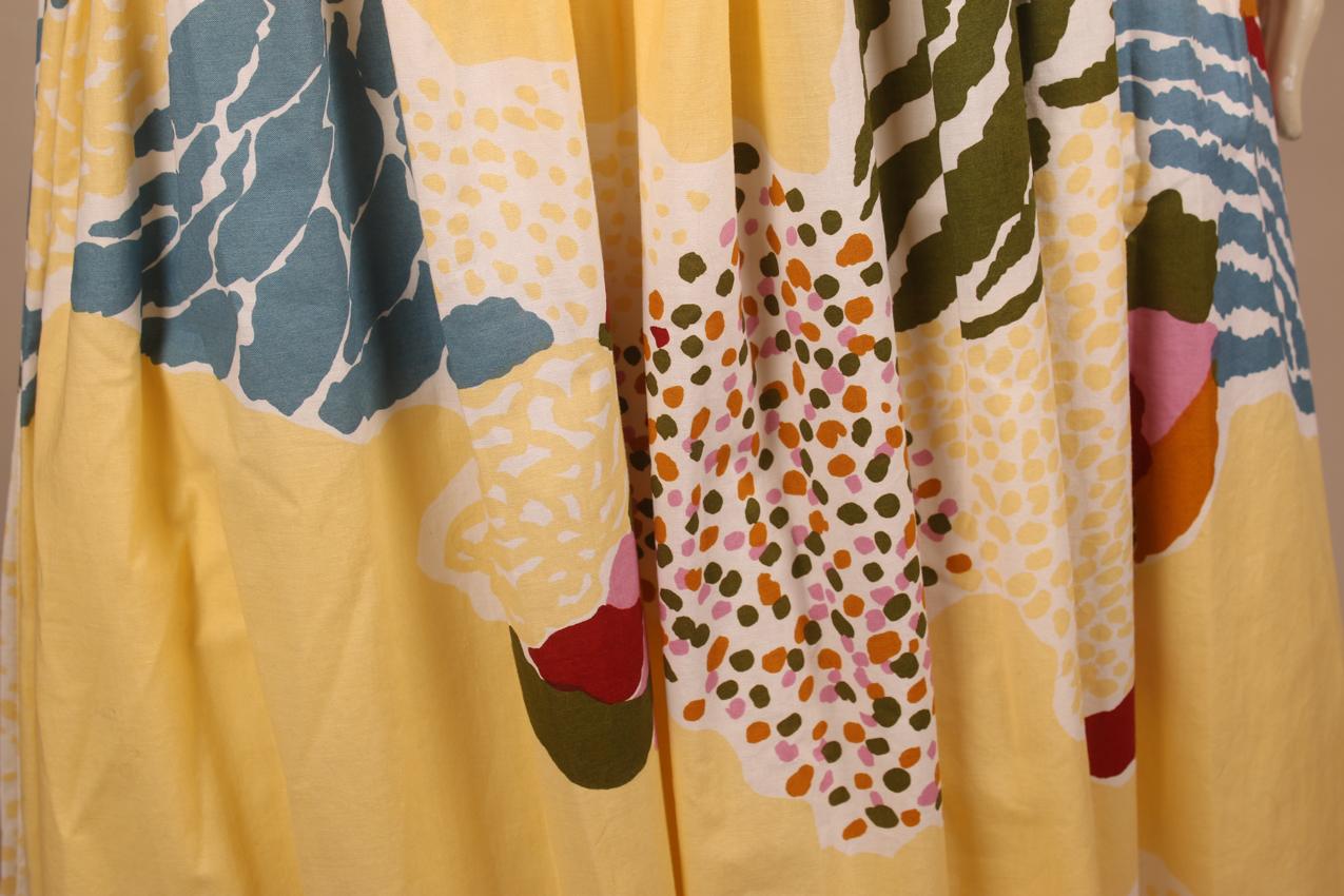 Vintage Marimekko keltapohjainen maksimekko puhvihihoilla M - Image 3