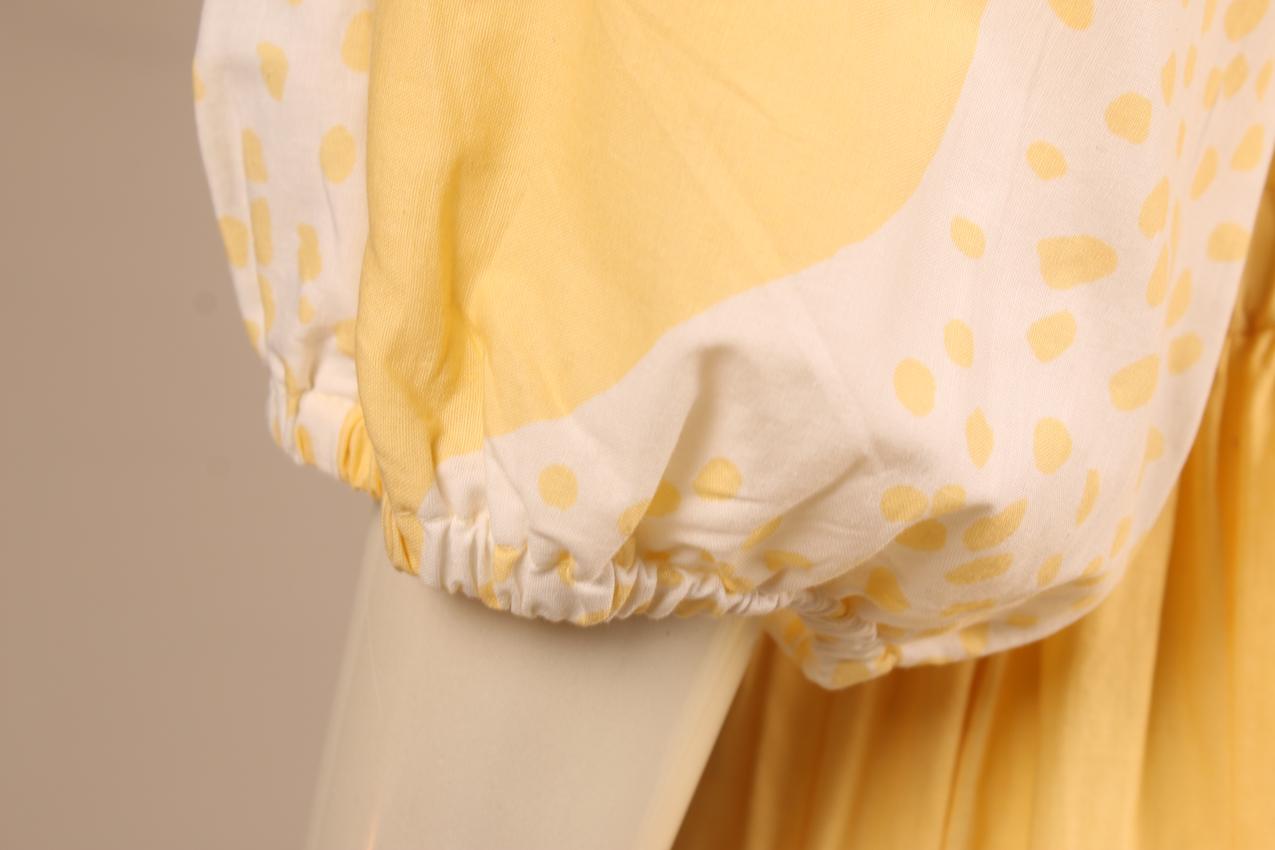 Vintage Marimekko keltapohjainen maksimekko puhvihihoilla M - Image 4