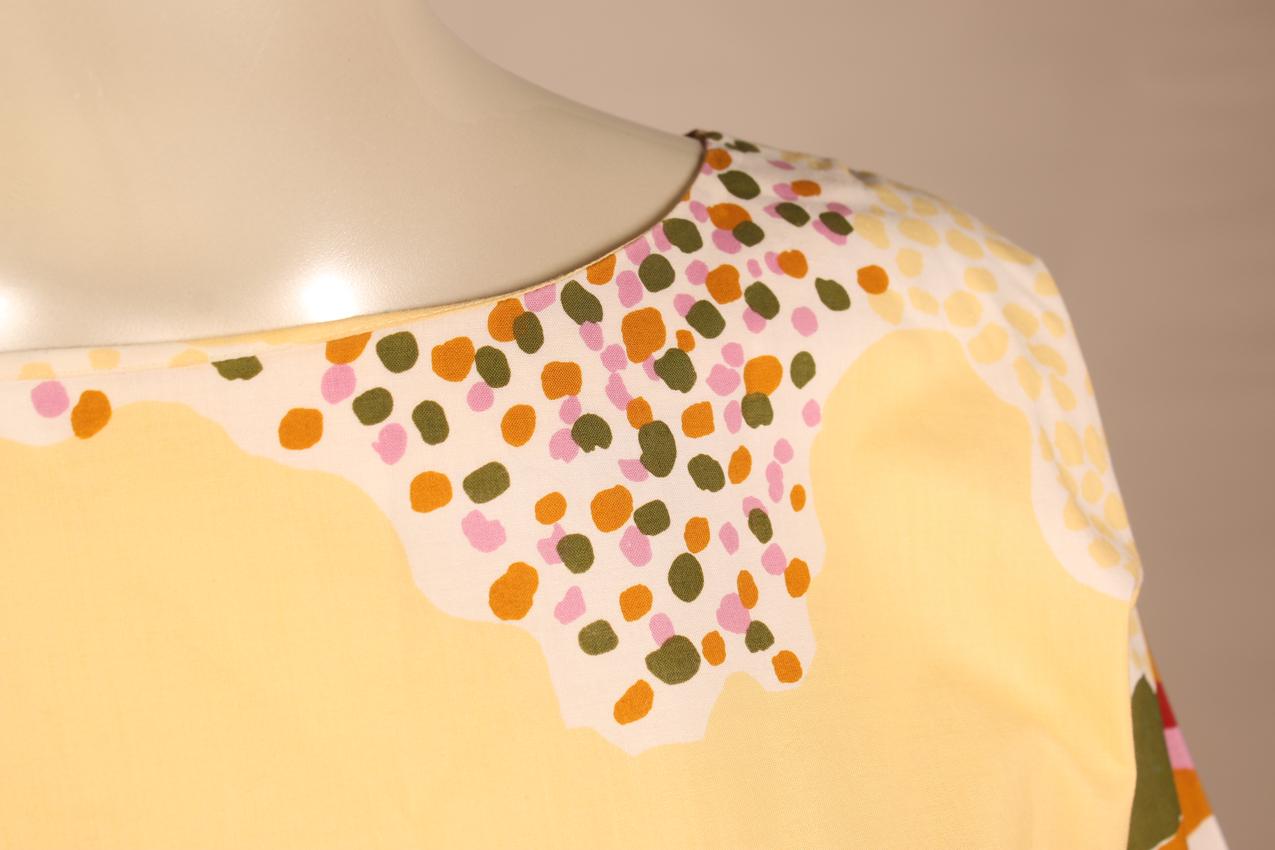Vintage Marimekko keltapohjainen maksimekko puhvihihoilla M - Image 5
