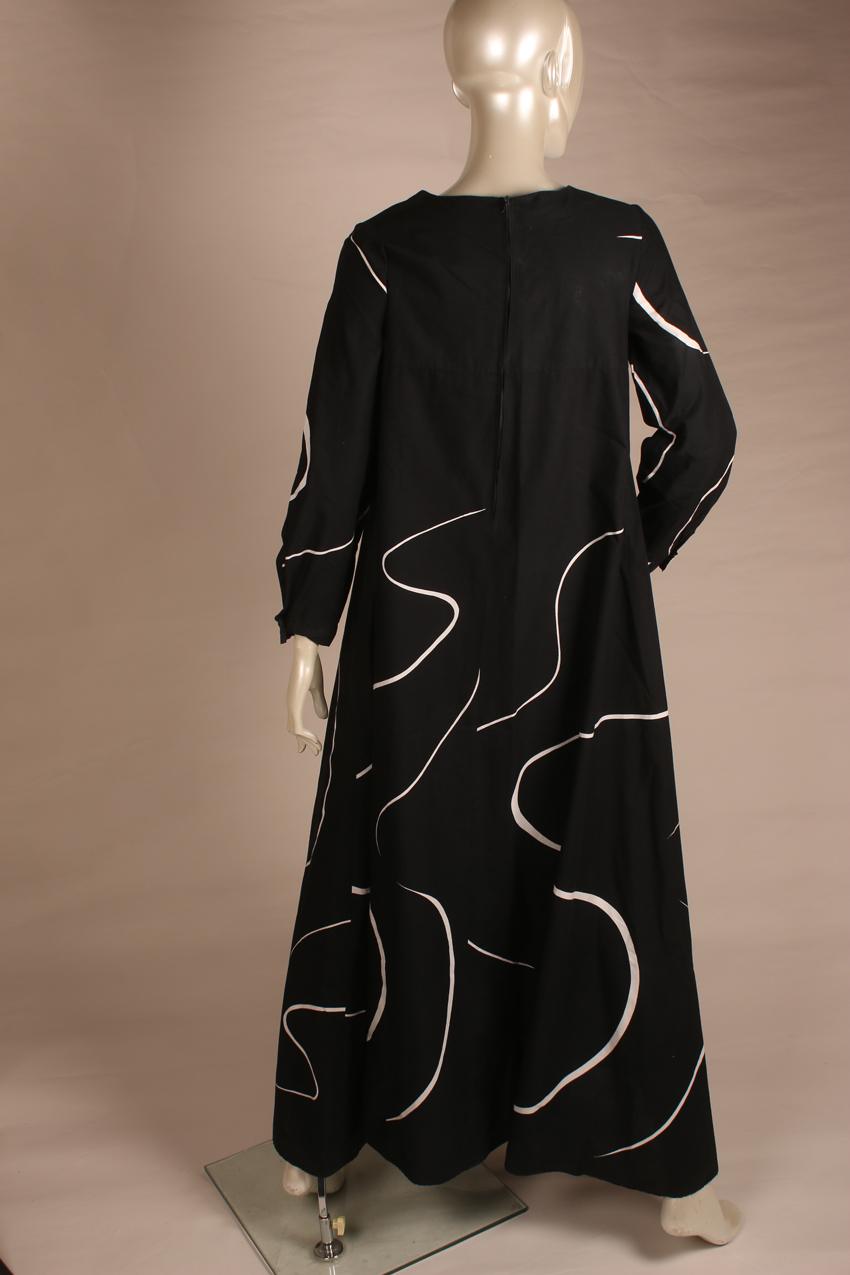 Vintage Marimekko mustavalkoinen abstraktikuvioinen mekko XS - Image 2