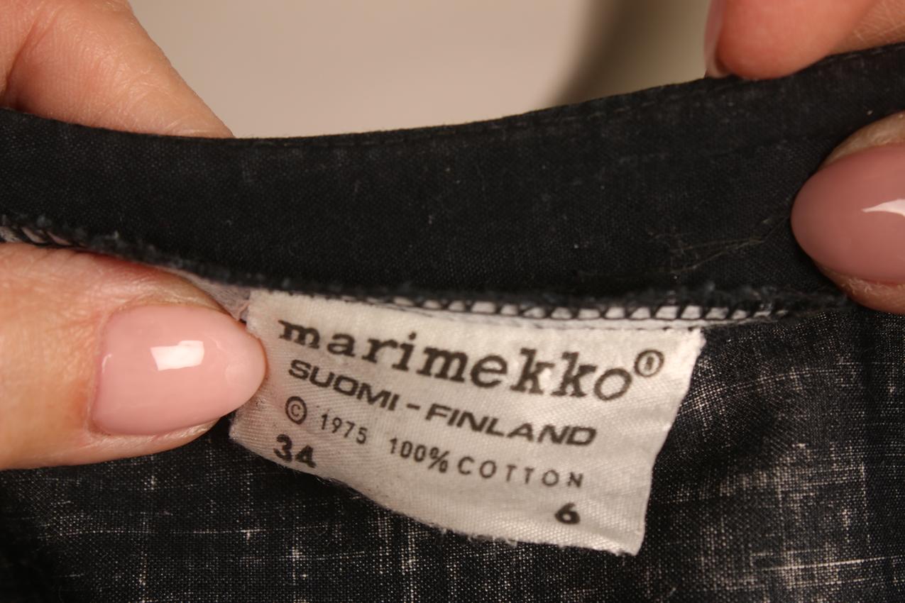 Vintage Marimekko mustavalkoinen abstraktikuvioinen mekko XS - Image 6