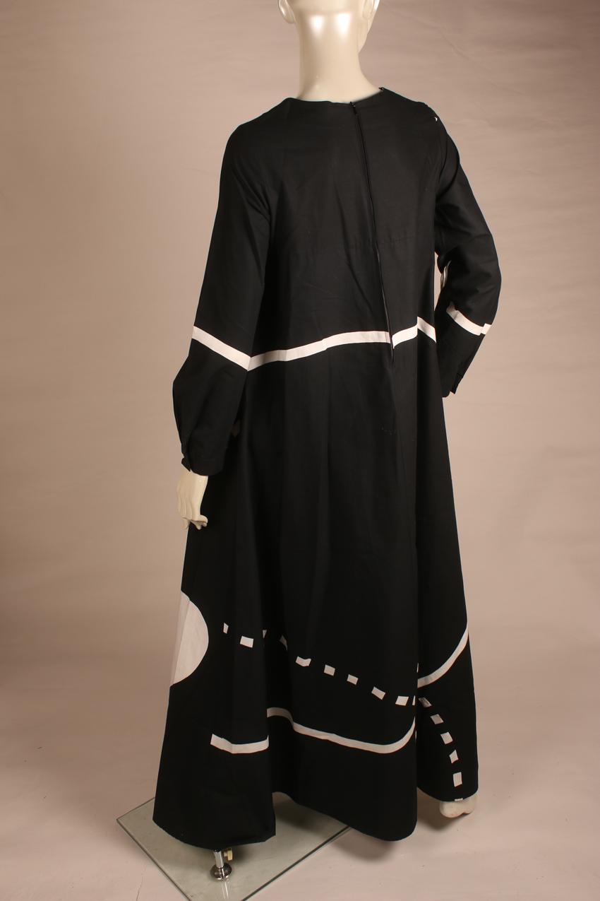 Vintage Marimekko mustavalkoinen abstraktikuvioinen mekko XS - Image 2