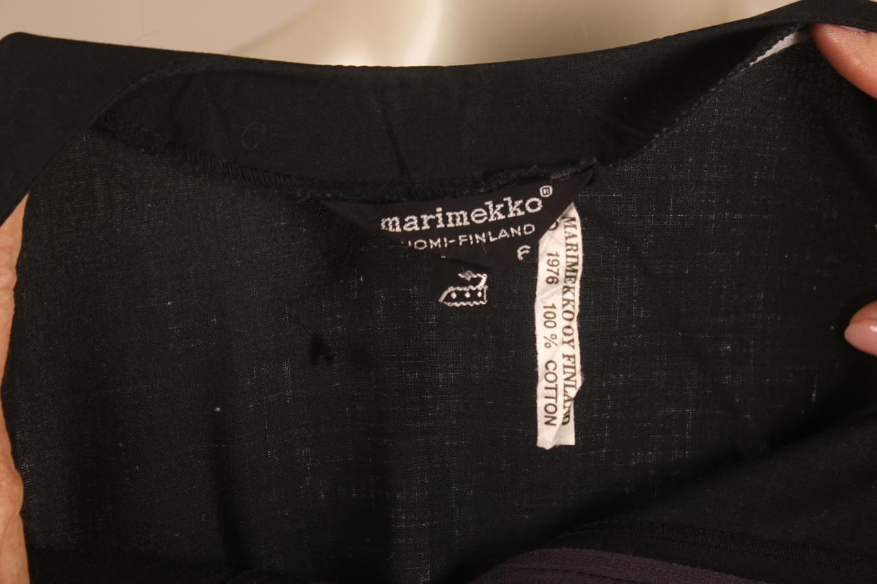 Vintage Marimekko mustavalkoinen abstraktikuvioinen mekko XS - Image 5