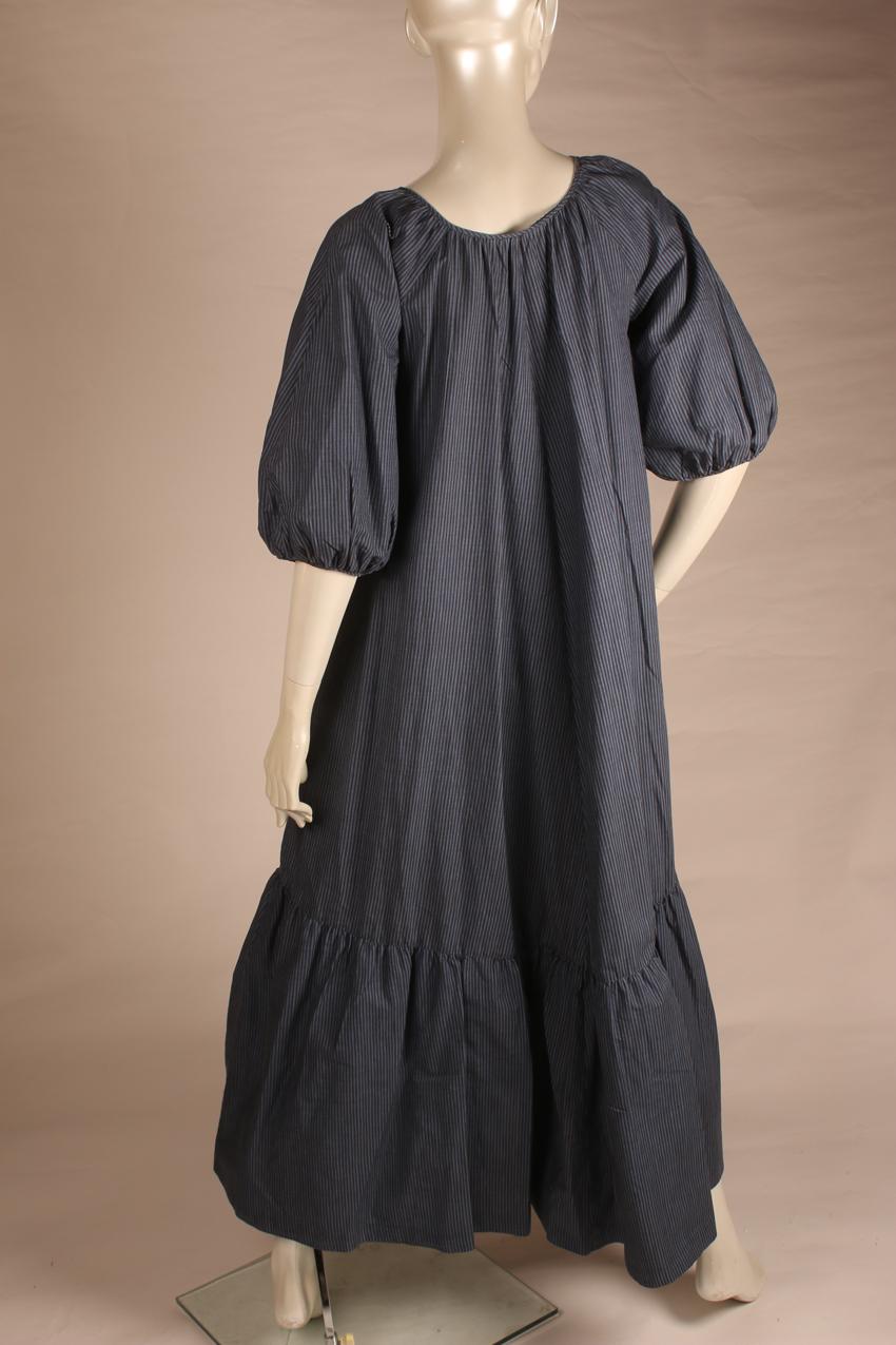 Vintage Marimekko Annikki Rimala gray-blue striped maxi dress S - Image 3
