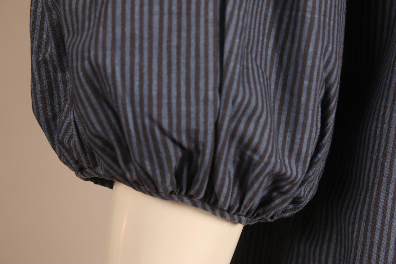 Vintage Marimekko Annikki Rimala gray-blue striped maxi dress S - Image 6