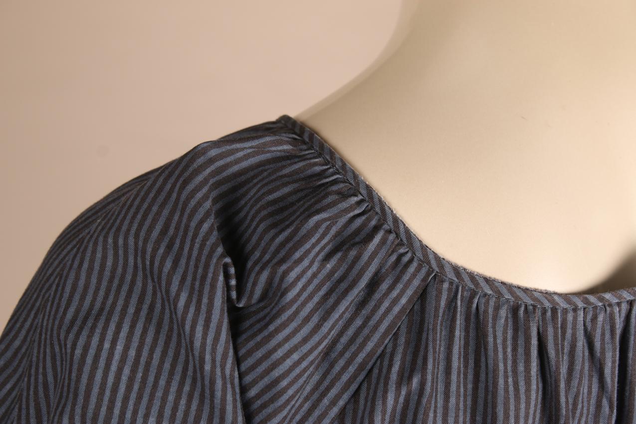 Vintage Marimekko Annikki Rimala gray-blue striped maxi dress S - Image 7