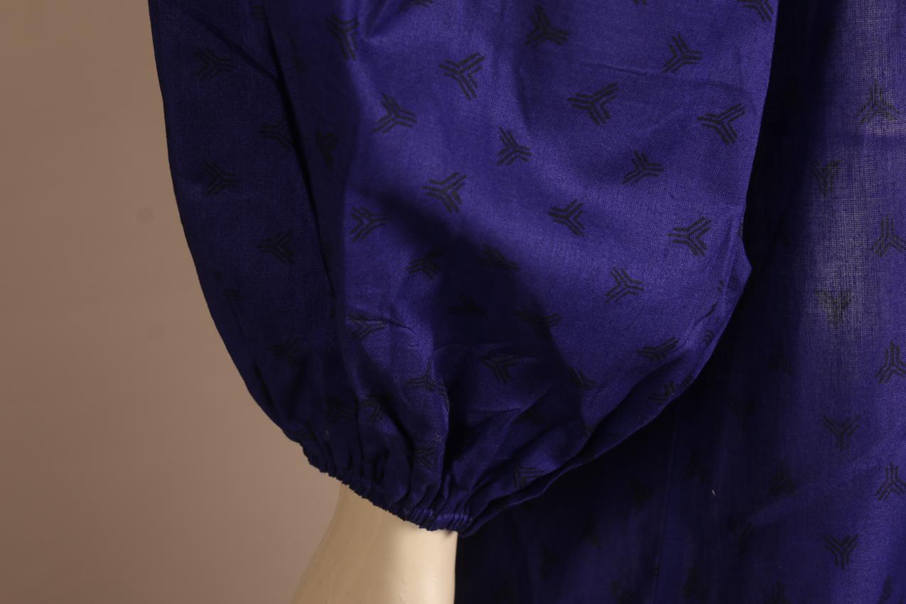 Vintage Marimekko sininen mustakuvioinen maksimekko S - Image 4